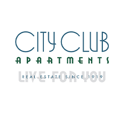 City Club Apartments logo on translucent background